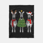 Retro Christmas Zebra Santa Reindeer Safari Animal Fleecedecke (Vorderseite)