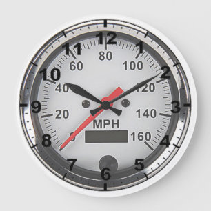 "Retro chrome speedometer" design wall clocks Große Wanduhr