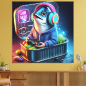 Retro Chunky Sardine Gamer Deep Sea Vibes Art Leinwanddruck (Insitu (Wohnzimmer))