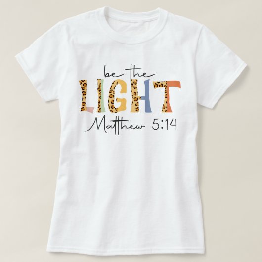 Retro Church Be the Light Christlich Sprichwörter T-Shirt (Design vorne)