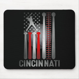 Retro Cincinnati Amerikanische Flagge abgenutzt Ba Mousepad