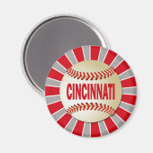 RETRO CINCINNATI BASEBALL MAGNET (Vorderseite/Rückseite)