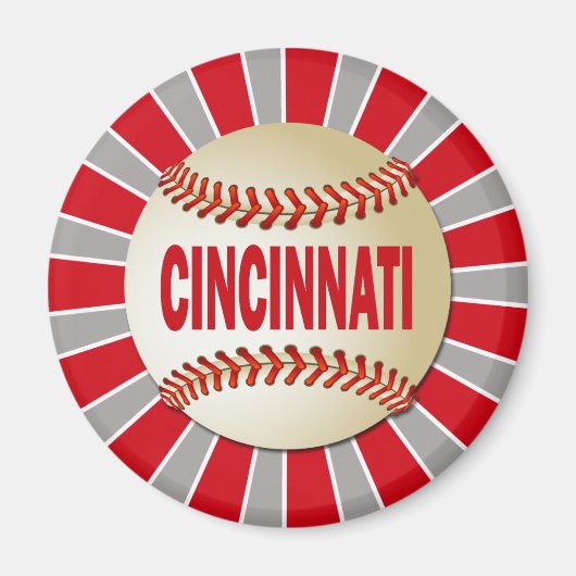 RETRO CINCINNATI BASEBALL MAGNET (Vorne)