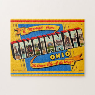 Retro Cincinnati Gruß Puzzle