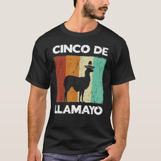 Retro Cinco De Llamayo Feiern Let's Fiesta L T-Shirt (Vorderseite)