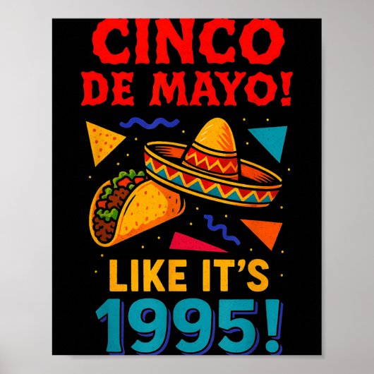 Retro Cinco de Mayo mexikanische Party Poster (Vorne)