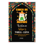 Retro Cinco De Mayo - Niedliche Katze Drei-Sterne- Fotodruck (Vorne)
