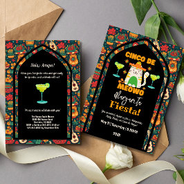 Retro Cinco De Mayo - Niedliche Katze Margarita Fi Einladung