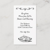 Retro Cinderella Schwarz-weiße Custom Empfang Card Begleitkarte (Vorderseite)