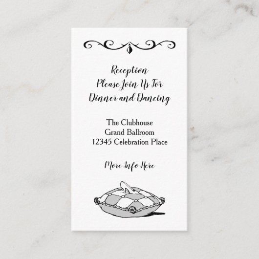 Retro Cinderella Schwarz-weiße Custom Empfang Card Begleitkarte (Vorderseite)