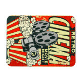 Retro *CINEMA* [Filmnacht] Flexibles Magnet (Horizontal)
