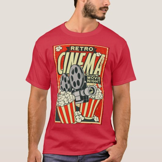 Retro CINEMA: Kinoabend T - Shirt (Vorderseite)