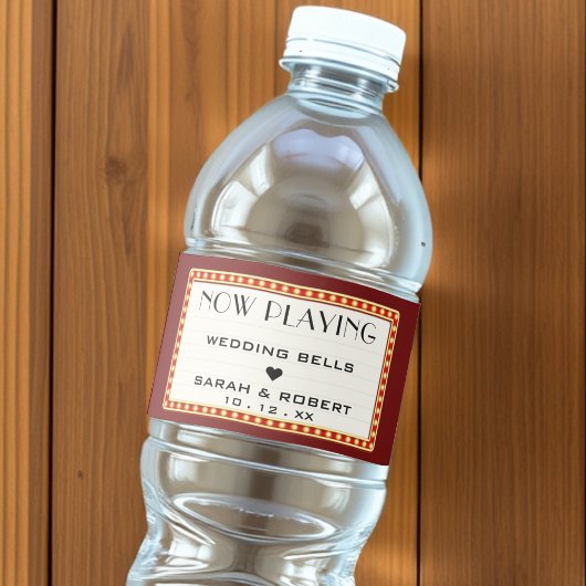 Retro Cinema Theater Marquee Sign Gastgeschenk Hoc Wasserflaschenetikett