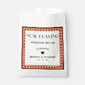 Retro Cinema Theater Marquee Sign Red Wedding Geschenktütchen (Vorderseite)