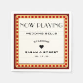 Retro Cinema Theater Marquee Sign Red Wedding Serviette (Vorderseite)