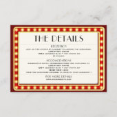 Retro Cinema Theater Marquee Sign Wedding Details Begleitkarte (Vorderseite)