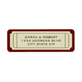 Retro Cinema Theater Ticket Stub Hochzeit Adresse (Vorne)