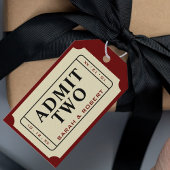 Retro Cinema Theatre Admit 2 Ticket Hochzeit Geschenkanhänger
