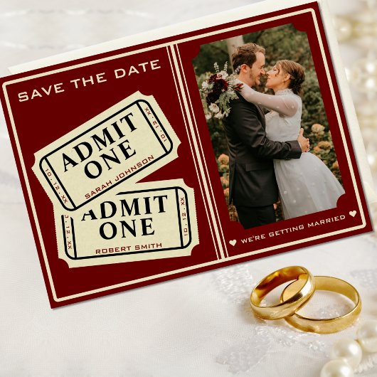 Retro Cinema Theatre Admit One Ticket Stube Hochze Save The Date