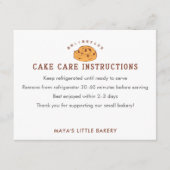Retro Cinnamon Roll Logo Cake Care Instructions Dankeskarte (Vorderseite)