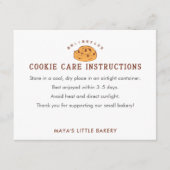 Retro Cinnamon Roll Logo Cookie Care Instructions Dankeskarte (Vorderseite)