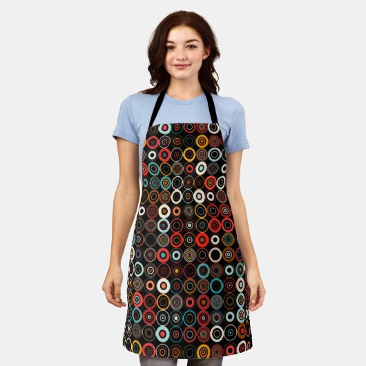 Retro Circle Boho Schürze - Farbe Ihrer Küche (Getragen)