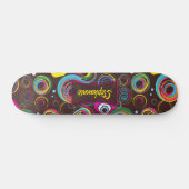 Retro Circle Colorful Comp Skateboard der 1970er J (Horizontal)