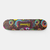 Retro Circle Colorful Mini Skateboard der 1970er J (Horizontal)