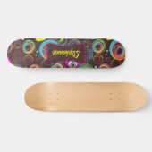 Retro Circle Colorful Mini Skateboard der 1970er J (Horizontal)