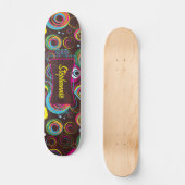 Retro Circle Colorful Mini Skateboard der 1970er J (Vorderseite)