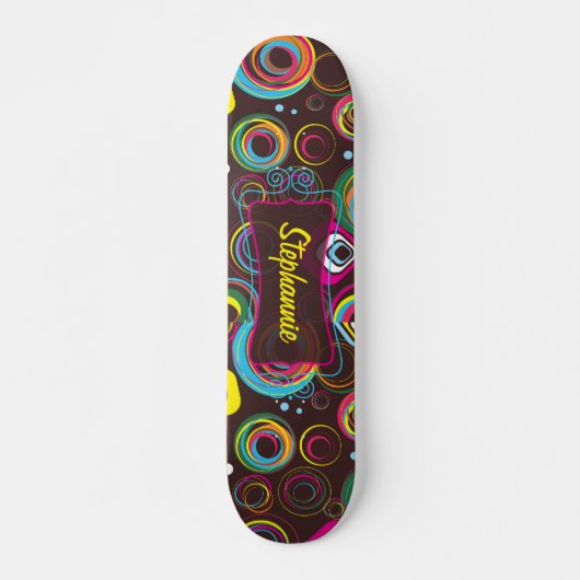 Retro Circle Colorful Mini Skateboard der 1970er J (Vorne)