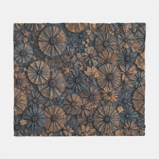 Retro Circle Elegance Fleecedecke (Vorderseite (Horizontal))