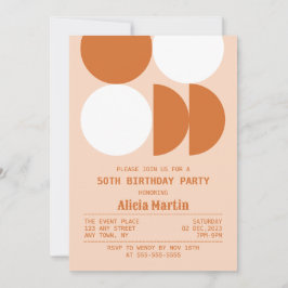 Retro Circle Geometric Orange Muster Geburtstag Einladung