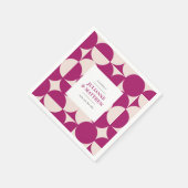 Retro Circle Scallop Mitte Jahrhundert Lila Hochze Serviette (Ecke)