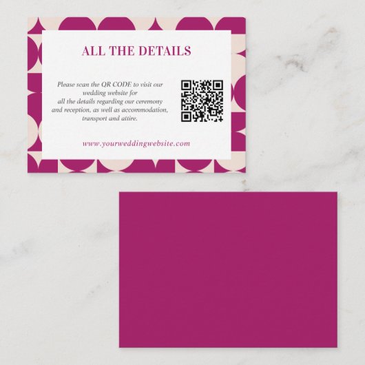 Retro Circle Scallop Mitte Jahrhundert QR CODE Hoc Begleitkarte (Vorne/Hinten)