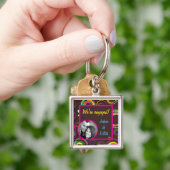 Retro Circle Square 1950 Groovy Key Chain Schlüsselanhänger (Hand)