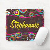 Retro Circle Square 1950 Groovy Mousepad (Mit Mouse)