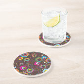 Retro Circle Square 1950 Groovy Untersetzer (Seite)