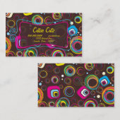 Retro Circle Square 1970 Visitenkarten Visitenkarte (Vorne/Hinten)