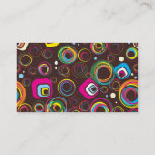 Retro Circle Square 1970 Visitenkarten Visitenkarte (Rückseite)
