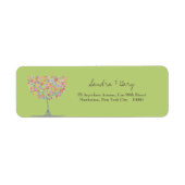 Retro Circle Tree Lime Green Rücksendeadresse (Vorne)