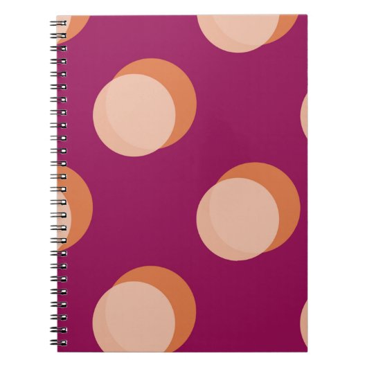 Retro Circles and Shadows Bold Pattern Purple Notizblock (Vorderseite)