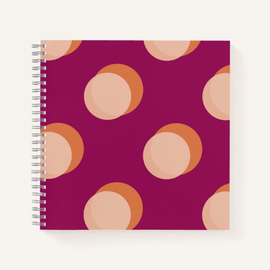 Retro Circles and Shadows Bold Pattern Purple Notizblock (Vorderseite)