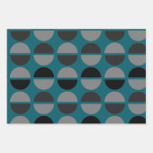 Retro Circles Black and Grey Wrapping Gift Paper Geschenkpapier Set (Vorderseite 3)