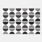 Retro Circles Black and Grey Wrapping Gift Paper Geschenkpapier Set (Vorderseite)
