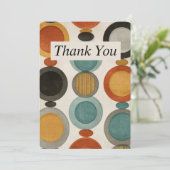 Retro Circles Danke Karte (Stehend Vorderseite)