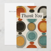 Retro Circles Danke Karte (Vorne/Hinten)