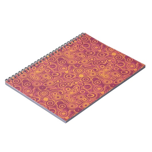 Retro Circles Grunge Pattern Notizblock (Linke Seite)