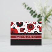 Retro Circles Happy New Year Postkarten (Stehend Vorderseite)
