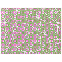 Retro Circles Magenta rosa grün auf Neuro Green